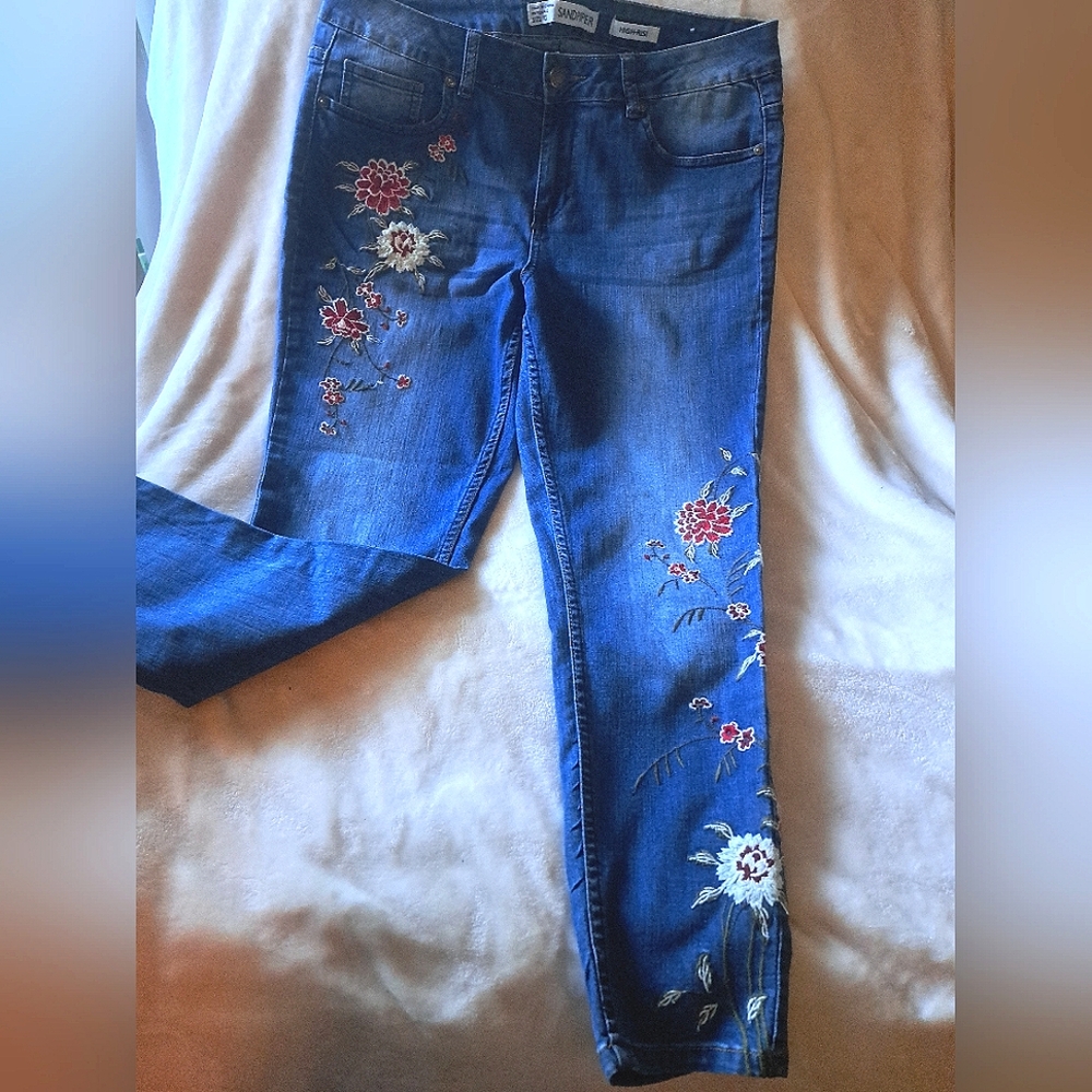 Vintage Floral Embroidered Jeans